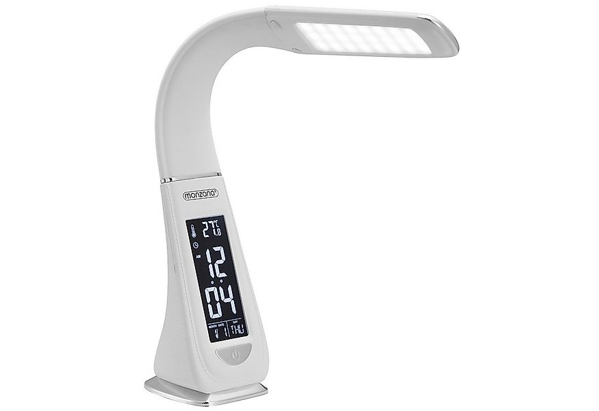 monzana Schreibtischlampe Lilly, Weiß, LED Schreibtischlampe mit Display Ka günstig online kaufen