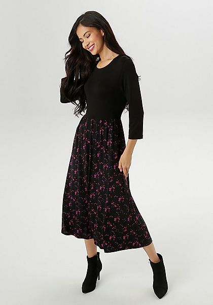 Aniston SELECTED Midikleid farbharmonischen, floralem Alloverdruck günstig online kaufen