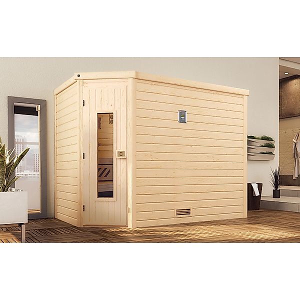 Weka Massivholzsauna Turku 3 Sparset 7,5 kW OS Holztür günstig online kaufen