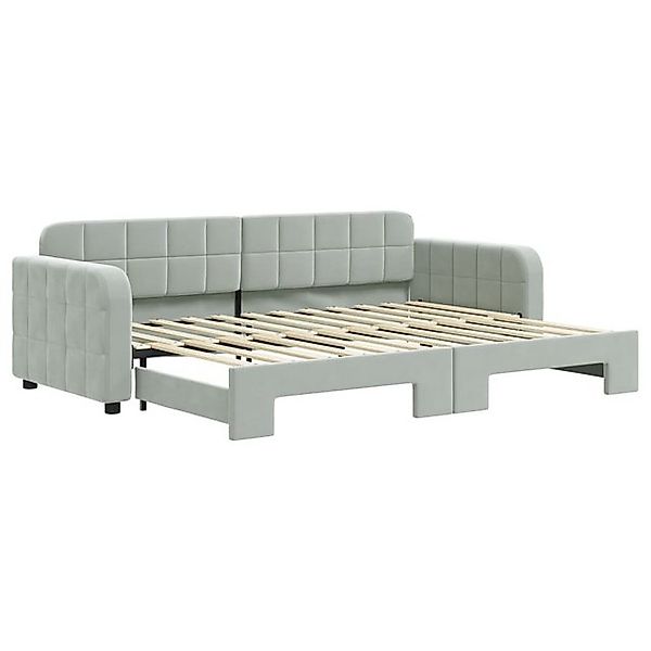vidaXL Bett, Tagesbett Ausziehbar Hellgrau 80x200 cm Samt günstig online kaufen