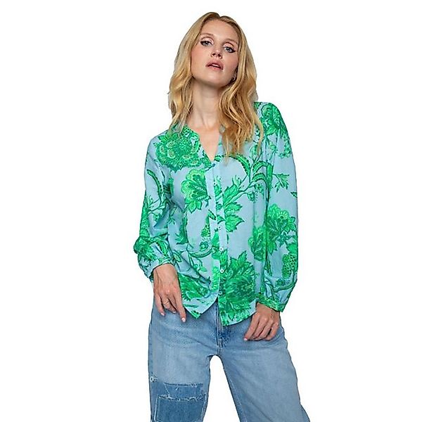 Emily Van Den Bergh Langarmbluse denim green flowers günstig online kaufen