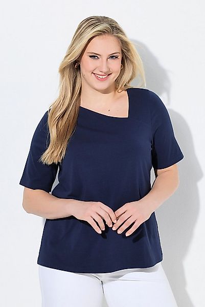 Ulla Popken T-Shirt T-Shirt Classic asymmetrischer V-Ausschnitt günstig online kaufen