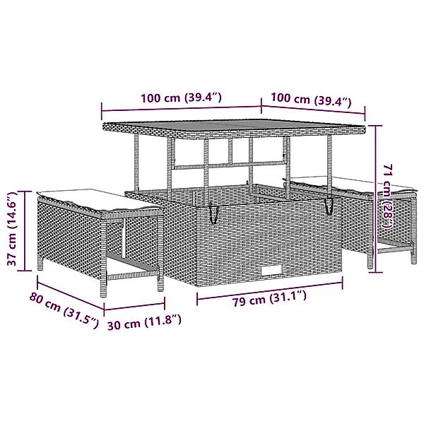vidaXL Garten-Sofa-Set mit Kissen 11-Tlg Schwarz Poly Rattan 3362895 günstig online kaufen