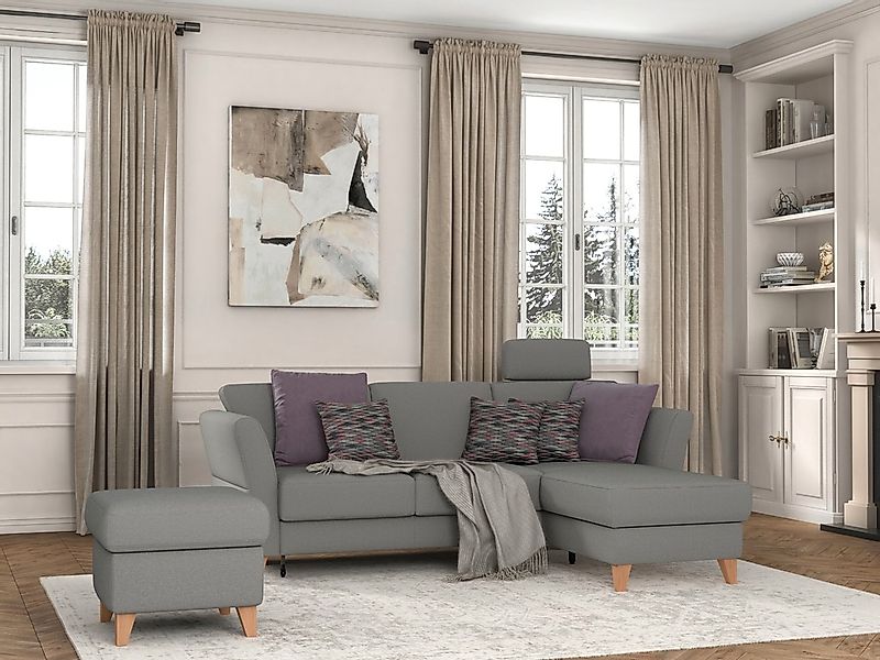 sit&more Ecksofa »Visby L-Form«, Wahlweise mit Bettfunktion und Bettkasten, günstig online kaufen