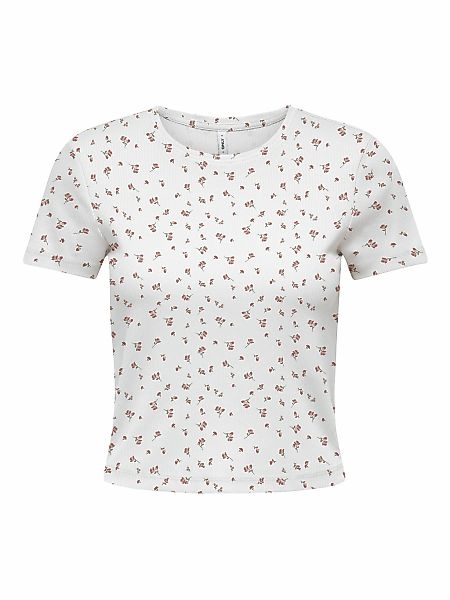 ONLY Kurzarmshirt "ONLFENJA LIFE SS AOP TOP JRS NOOS" Baumwollmischung, Cro günstig online kaufen