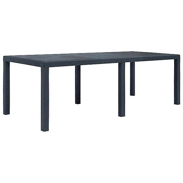 vidaXL Gartentisch Anthrazit 220x90x72 cm Kunststoff Rattan-Optik 45608 günstig online kaufen