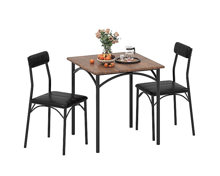 COSTWAY Essgruppe, (3-tlg), Esstisch mit 2 Stühlen, Sitzgruppe für Esszimme günstig online kaufen