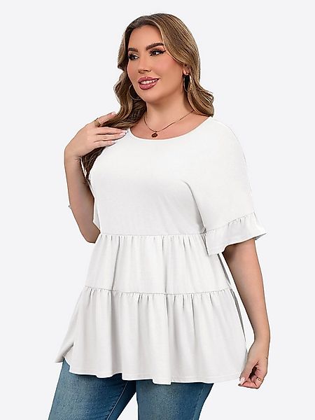 Imily Bela T-Shirt Damen Bluse mit Volants in Übergröße (Packung, 1-tlg., 1 günstig online kaufen