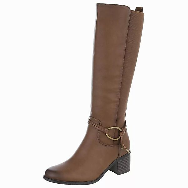 Ital-Design Elegante Damenstiefel mit Blockabsatz und günstig online kaufen