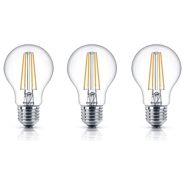 Philips LED Filament Lampe ersetzt 60W E27 Birne - A60 7W 806lm 2700K Dreie günstig online kaufen
