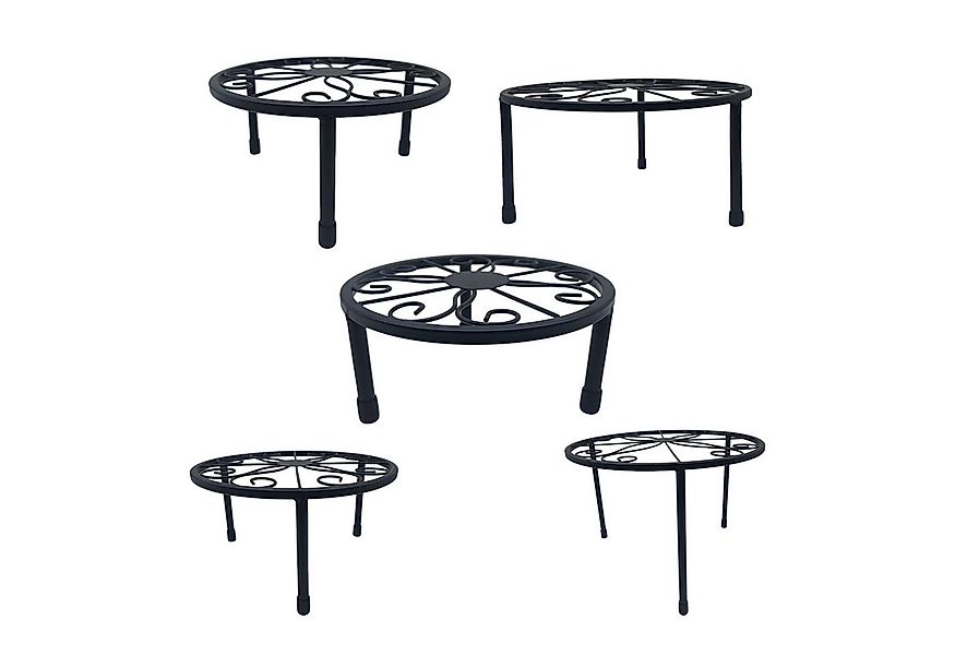 relaxdays Blumenhocker Runde Blumenständer im 5er Set (5er Set), schwarz günstig online kaufen