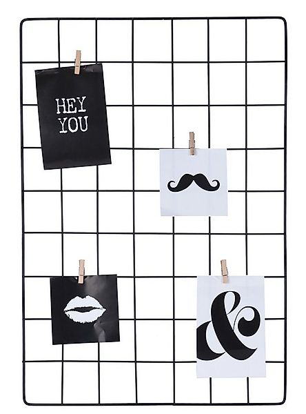 Spetebo Bilderleiste Metall Gitter Bilderrahmen in schwarz - 56 x 38 cm, fü günstig online kaufen