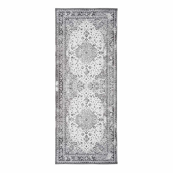 Orient Teppich im Vintage Look Schwarz Weiß günstig online kaufen