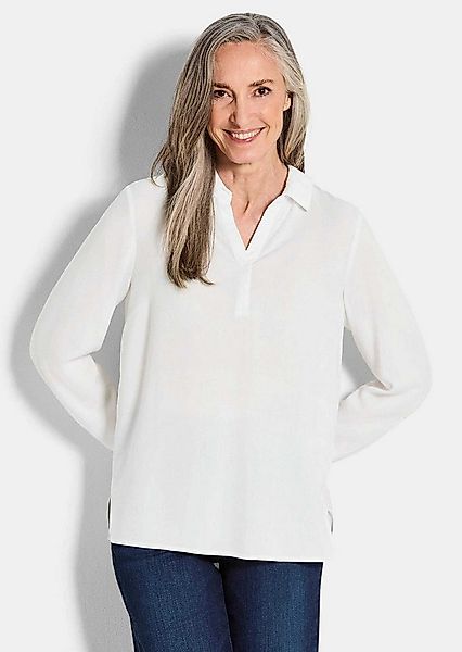 GOLDNER Klassische Bluse Zeitlose Viskosebluse mit Hemdkragen Fließende Hem günstig online kaufen