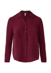 QS Langarmbluse Bluse Crêpebluse mit Turn-up-Ärmel günstig online kaufen