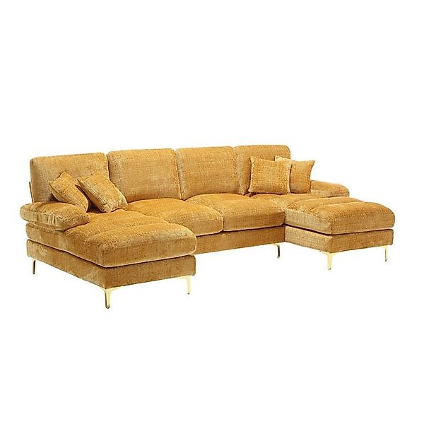Odikalo Big-Sofa Chenille Sofa U-Form Lounge Sessel Sektionssofa Liegesitze günstig online kaufen
