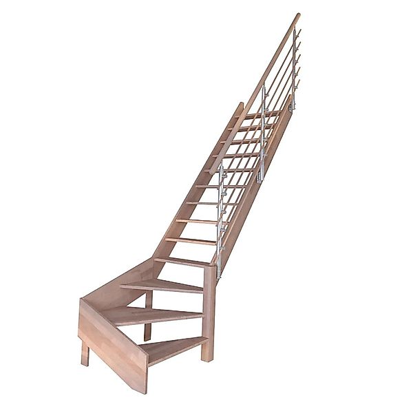 StarWood Treppe Rhodos Buche Gew. R Design-Geländer-Holzstäbe FSC® günstig online kaufen