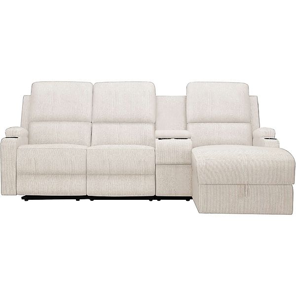 Home affaire Ecksofa "NAPORI Multimediasofa, 3er Kinosessel XXL, L-Form, Co günstig online kaufen