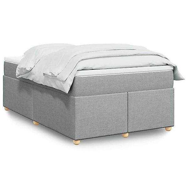 vidaXL Boxspringbett, Boxspringbett mit Matratze Hellgrau 120x190 cm Stoff günstig online kaufen