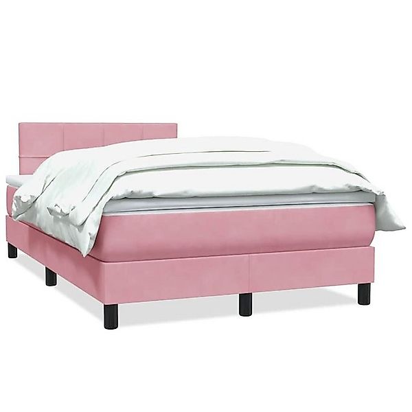 vidaXL Boxspringbett, Boxspringbett mit Matratze Rosa 120x220 cm Samt günstig online kaufen