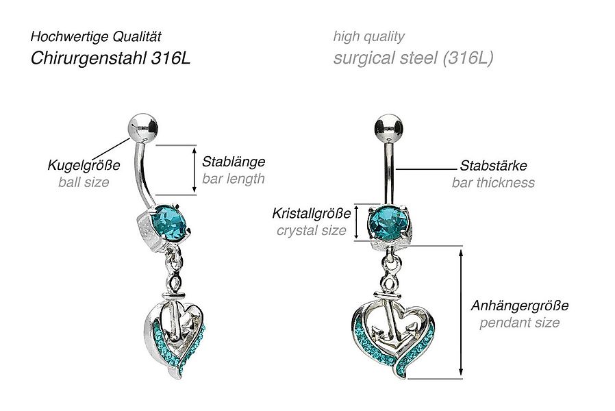 PIERCINGLINE Bauchnabelpiercing Chirurgenstahl Bananabell mit Brass-Design günstig online kaufen