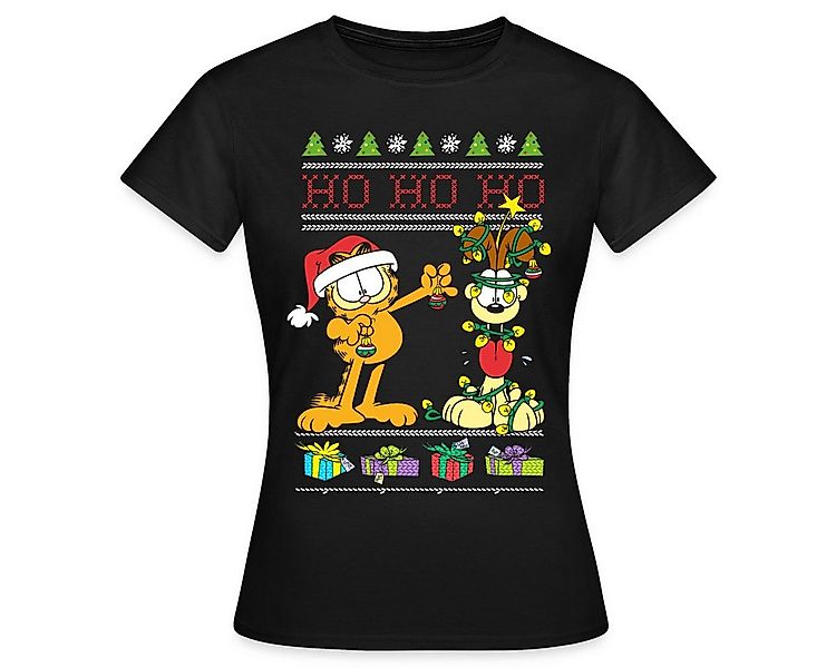 Spreadshirt T-Shirt Garfield Und Odie Hohoho Ugly Christmas Weihnachten Fra günstig online kaufen