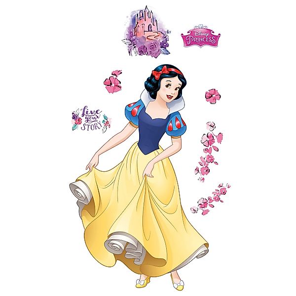 Disney Wandtattoo Schneewittchen Gelb Blau und Rosa 127 x 200 cm 612437 günstig online kaufen