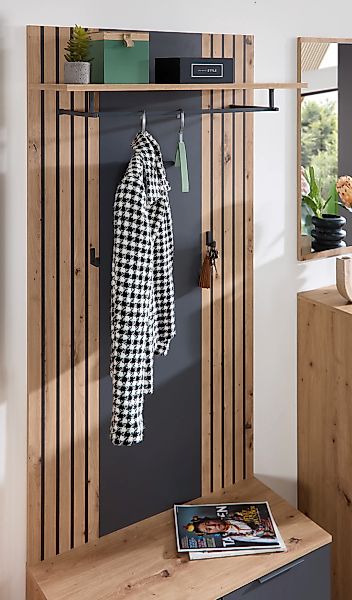 HBZ Garderobenpaneel "Lagos in Anthrazit, BxHxT 80x150x28 cm" 1 Stk. tlg. P günstig online kaufen