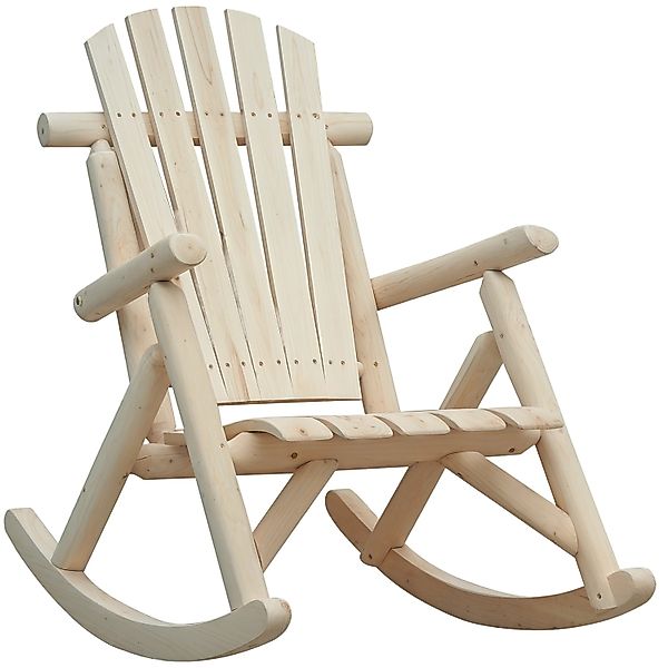 Outsunny Schaukelstuhl Tannenholz Naturholz B96 x D66 x H98cm günstig online kaufen