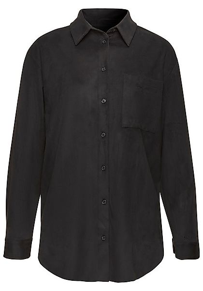 French Connection Langarmhemd aus Veloursleder-Imitat mit aufgesetzter Tasc günstig online kaufen