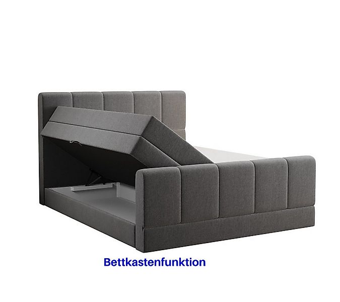 M-Punkt24 Boxspringbett Ibiza (Grau oder Schwarz, Liegefläche 180 x 200cm, günstig online kaufen
