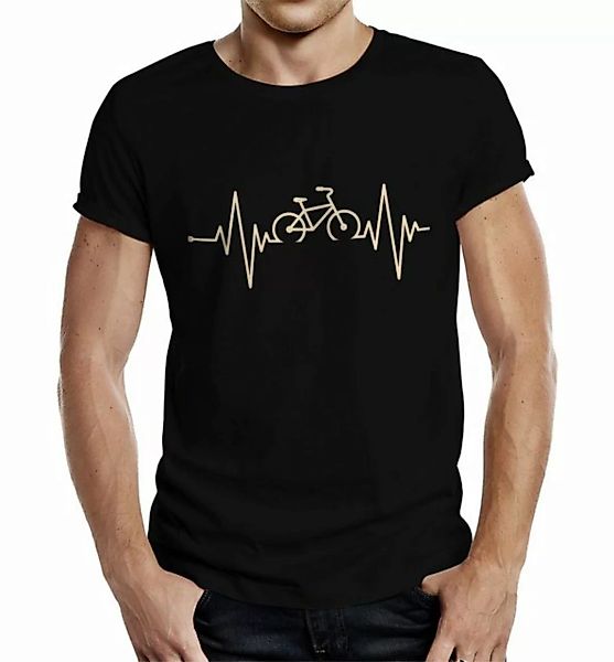 RAHMENLOS® T-Shirt für Radfahrer: Herzschlag Fahrradfahrer günstig online kaufen