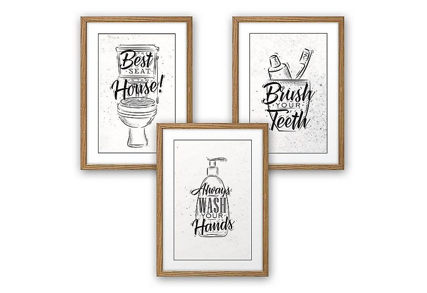 Kreative Feder Poster, WC, Bad, Badezimmer, Toilette, Waschbecken, Seife, Z günstig online kaufen