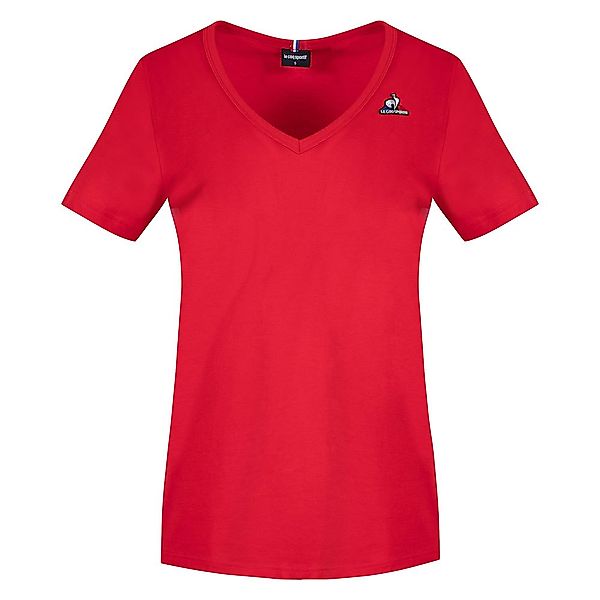 Le Coq Sportif Ess N°1 Kurzarm V-ausschnitt T-shirt S Red Electro günstig online kaufen