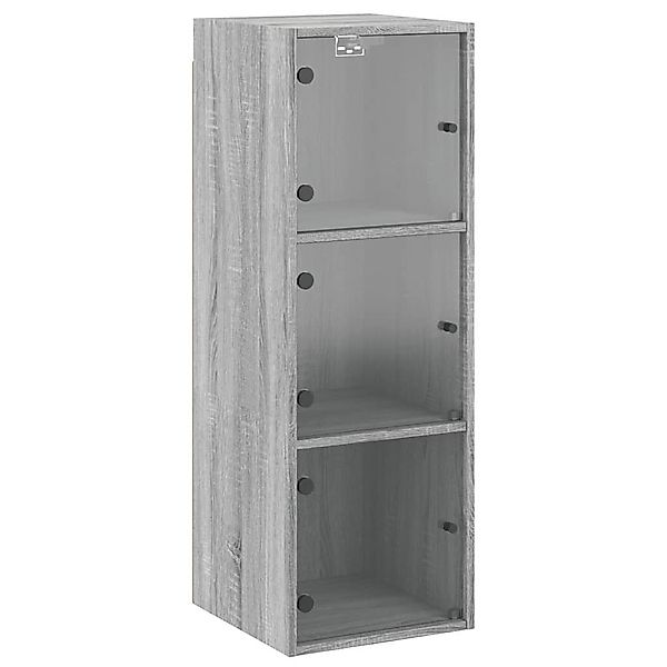 vidaXL Glashängeschrank Wandschrank mit Glastüren Grau günstig online kaufen