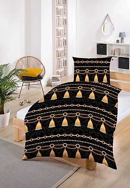 Gold-Line Bettwäsche "Gold-Line Bed - Goldenes Glockenmotiv" besonders weic günstig online kaufen