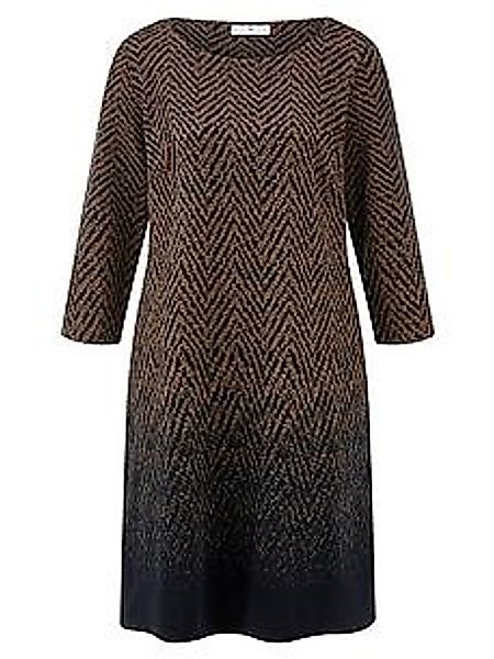 Jersey-Kleid Rundhals-Ausschnitt Peter Hahn blau günstig online kaufen