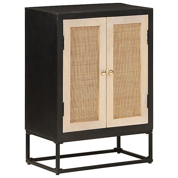 vidaXL Fächerschrank Sideboard Schwarz 55x30x76 cm Massivholz und Eisen (1- günstig online kaufen