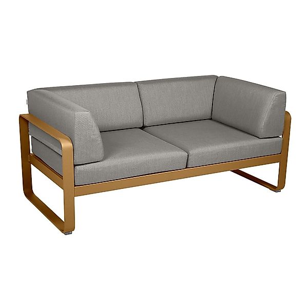 Bellevie 2-Sitzer Club Sofa D2 Lebkuchen B8 Taupegrau günstig online kaufen