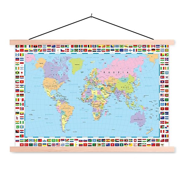MuchoWow Poster Weltkarte - Flagge - günstig online kaufen