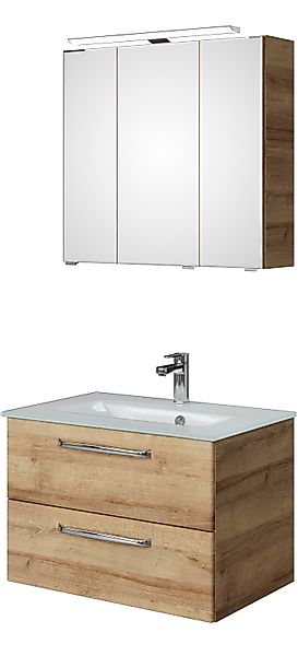 Saphir Badmöbel-Set "Trentino 2-teilig Glas-Waschtisch, Spiegelschrank mit günstig online kaufen