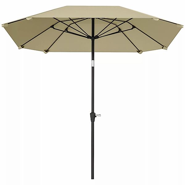 Outsunny Sonnenschirm Ø233 cm, Sonnenschirm mit Knickfunktion, achteckig Ba günstig online kaufen