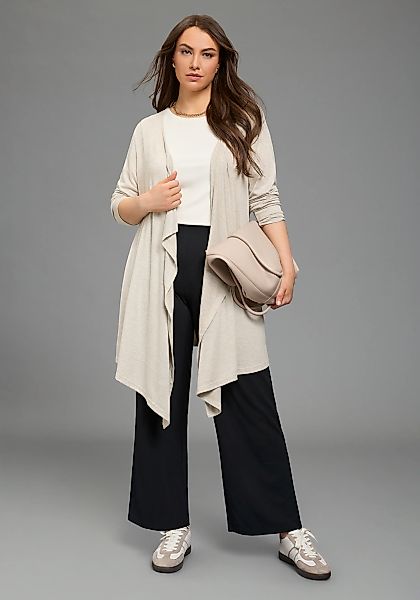 Laura Scott CURVE Strickjacke mit Wasserfallausschnitt, Langarm-Design, fig günstig online kaufen