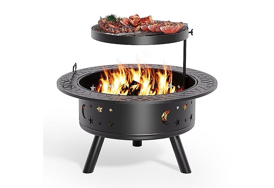 Bealife Feuerschale für den garten, Ø89cm Feuerkorb, Feuerstelle Outdoor, 8 günstig online kaufen