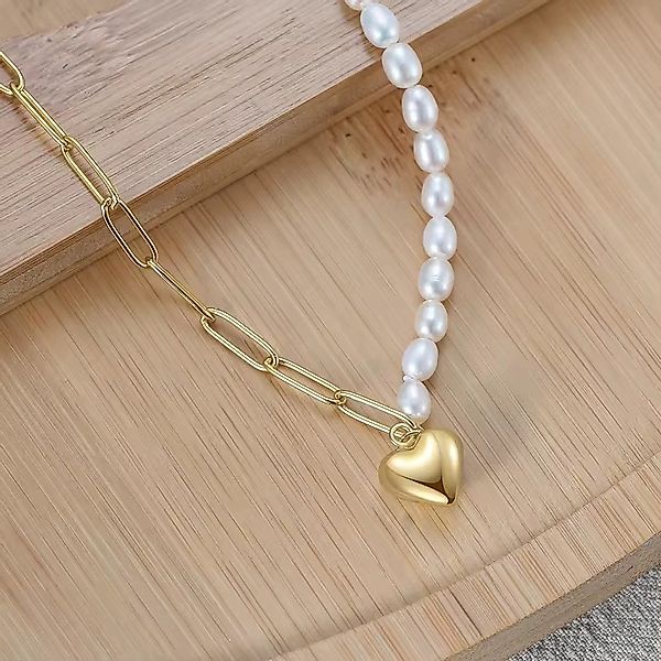 Runde Perlé Perlenkette Stella, elegante Halskette günstig online kaufen