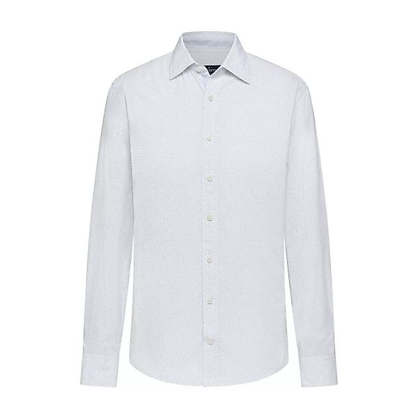 Hackett Printed Place Stripe Langarm Hemd 2XL White / Blue günstig online kaufen