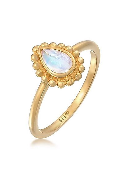 Elli Fingerring Mondstein Tropfen Dots Kugel 925 Silber günstig online kaufen