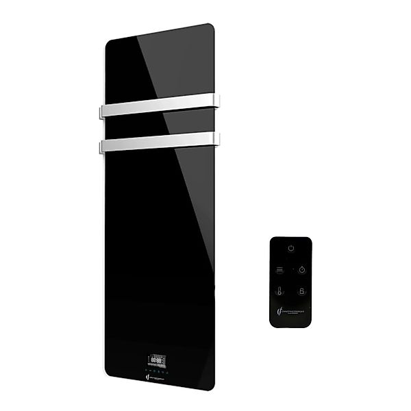 Sannover Elektrischer Glas-Wandhandtuchtrockner Omiros 850W Schwarz günstig online kaufen