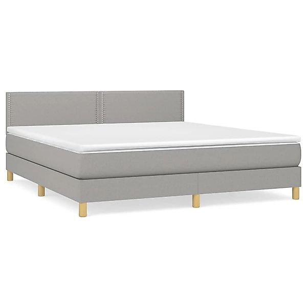 vidaXL Boxspringbett mit Matratze Hellgrau 160x200 cm Stoff1373171 günstig online kaufen