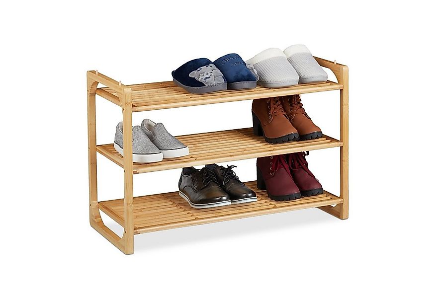 relaxdays Schuhregal Bambus stapelbar günstig online kaufen
